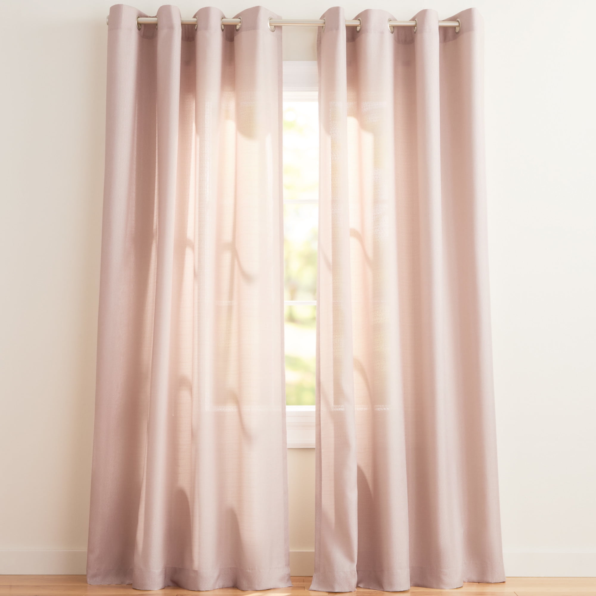 Exclusive Home Loha Linen Grommet Top Curtain Panel Pair, 54"x108", Blush