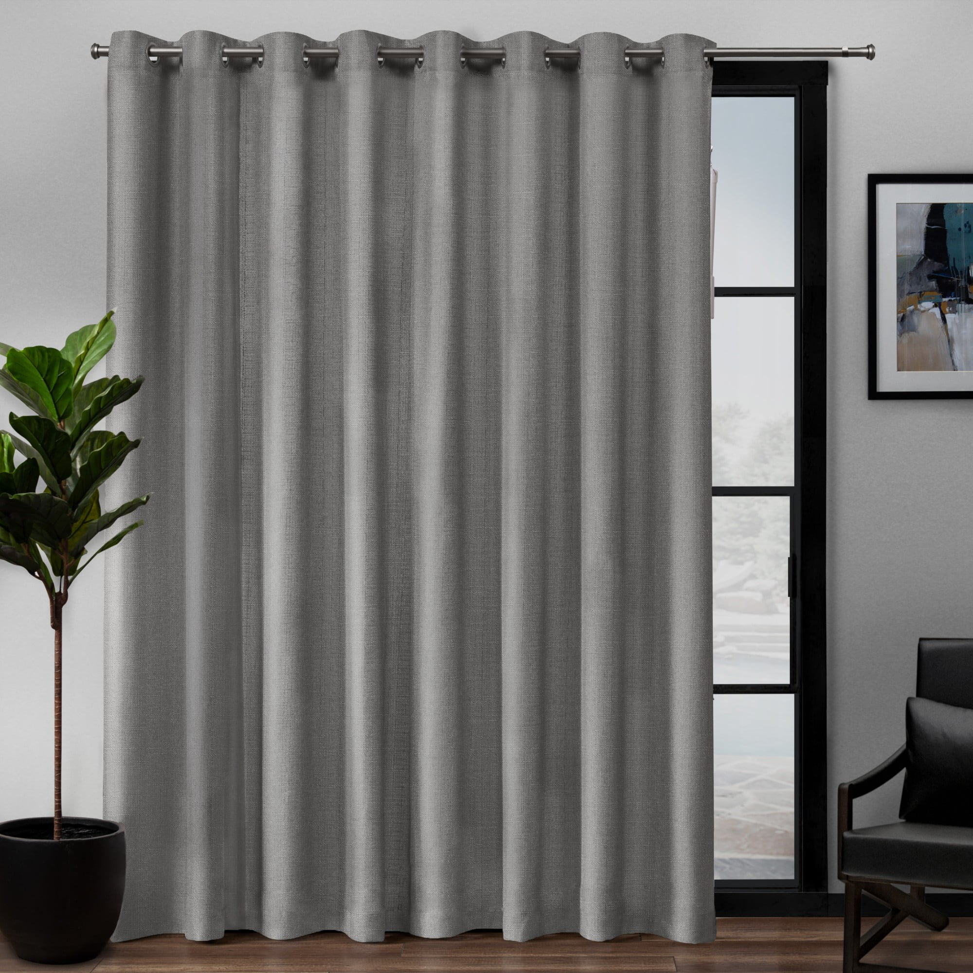 Have A Question About EXCLUSIVE HOME Loha Patio Dove Grey Solid Light Filtering Grommet Top Curtain, 108 In. W X 84 In. L? - Pg 1 - The Home Depot
