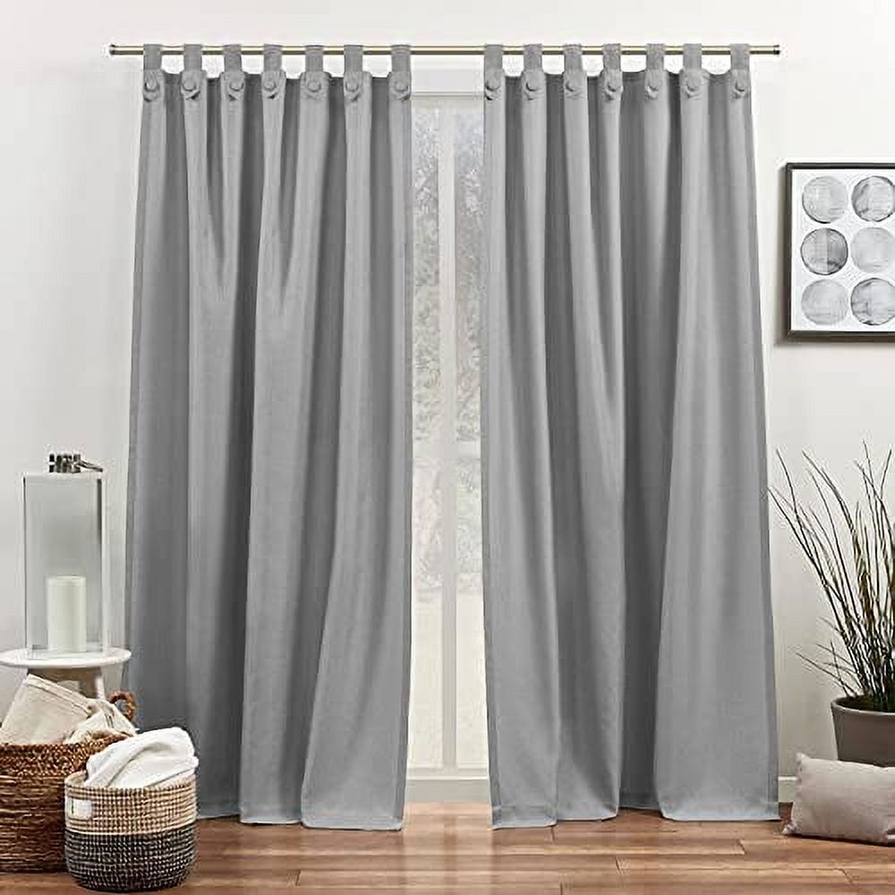 Exclusive Home Loha Tuxedo Tab Top Curtain Panel Pair, 54"x84", Dove Grey