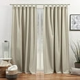 thumbnail image 1 of Exclusive Home Loha Tuxedo Tab Top Curtain Panel Pair, 54"x84", Natural, 1 of 7