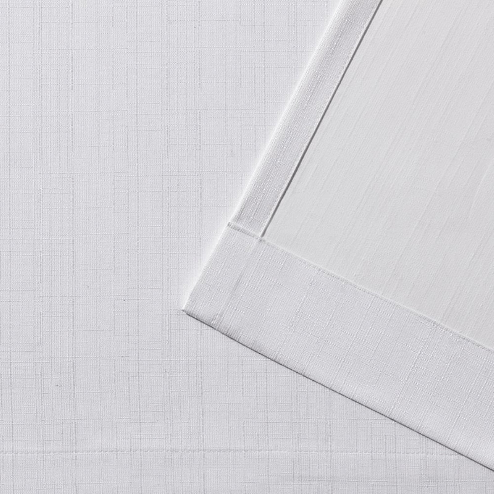 Exclusive Home London Textured Linen Room Darkening Blackout Grommet Top Curtain Panel Pair, 54"x96", Winter White