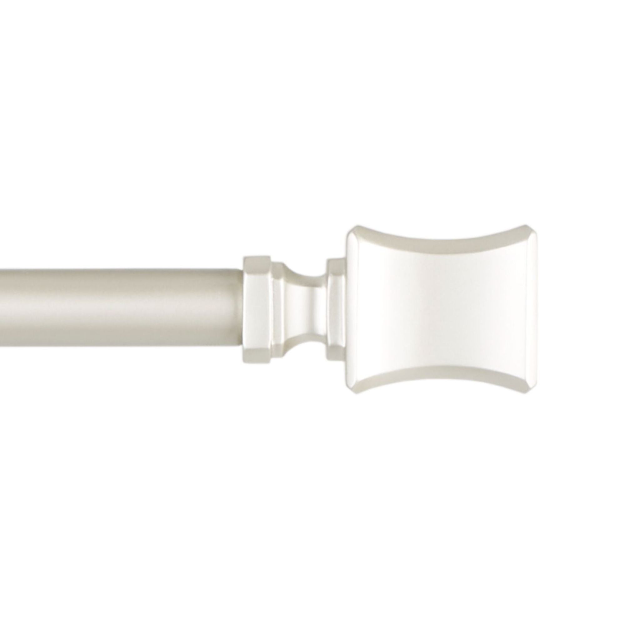 Adjustable Matte Nickel Iron Curtain Rod with Resin Finials