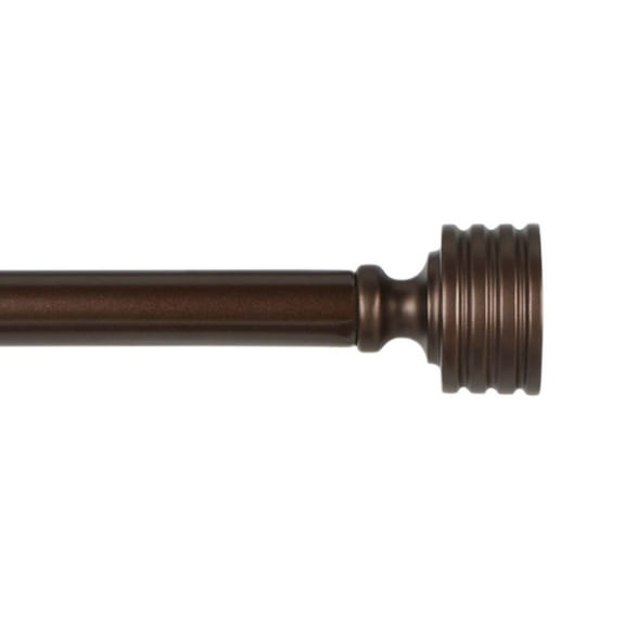 Exclusive Home Lucero 1" Window Curtain Rod and Finial Set, Adjustable 36"-72", Oil Rubbed Bronze