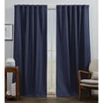 thumbnail image 1 of Exclusive Home Marabel Lined Room Darkening Blackout Hidden Tab Top Curtain Panel Pair, 54"x84", Indigo White, Set of 2, 1 of 6