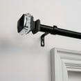 thumbnail image 1 of Exclusive Home Marquise 1" Curtain Rod and Coordinating Finial Set, Matte Black, Adjustable 36"-72", 1 of 5