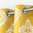 thumbnail image 1 of Exclusive Home Medallion Room Darkening Blackout Grommet Top Curtain Panel Pair, 52"x84", Sundress Yellow, 1 of 5