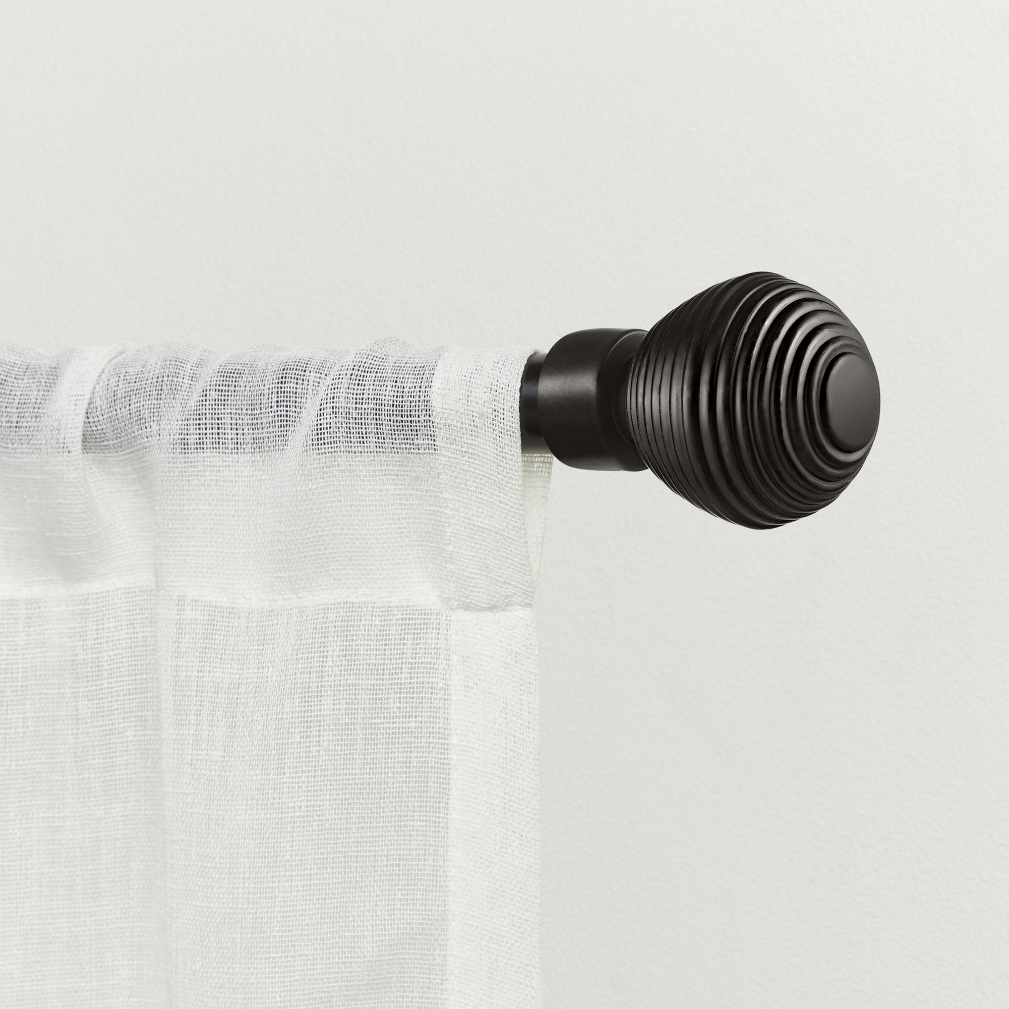 Exclusive Home Modern Layer 1" Curtain Rod and Finial Set, Matte Bronze, Adjustable 66"-120"
