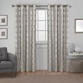 thumbnail image 1 of Exclusive Home Modo Metallic Geometric Grommet Top Curtain Panel Pair, 54"x108", Natural, 1 of 6