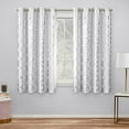 thumbnail image 1 of Exclusive Home Modo Metallic Geometric Grommet Top Curtain Panel Pair, 54"x63", Winter White, 1 of 7