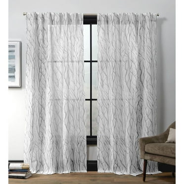 Exclusive Home Oakdale Light Filtering Semi-Sheer Textured Linen Hidden Tab Top Curtain Panel Pair, 54"x84", Dove Grey