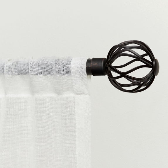Exclusive Home Ogee 1" Curtain Rod and Coordinating Finial Set, Oil Rubbed Bronze, Adjustable 36"-72"