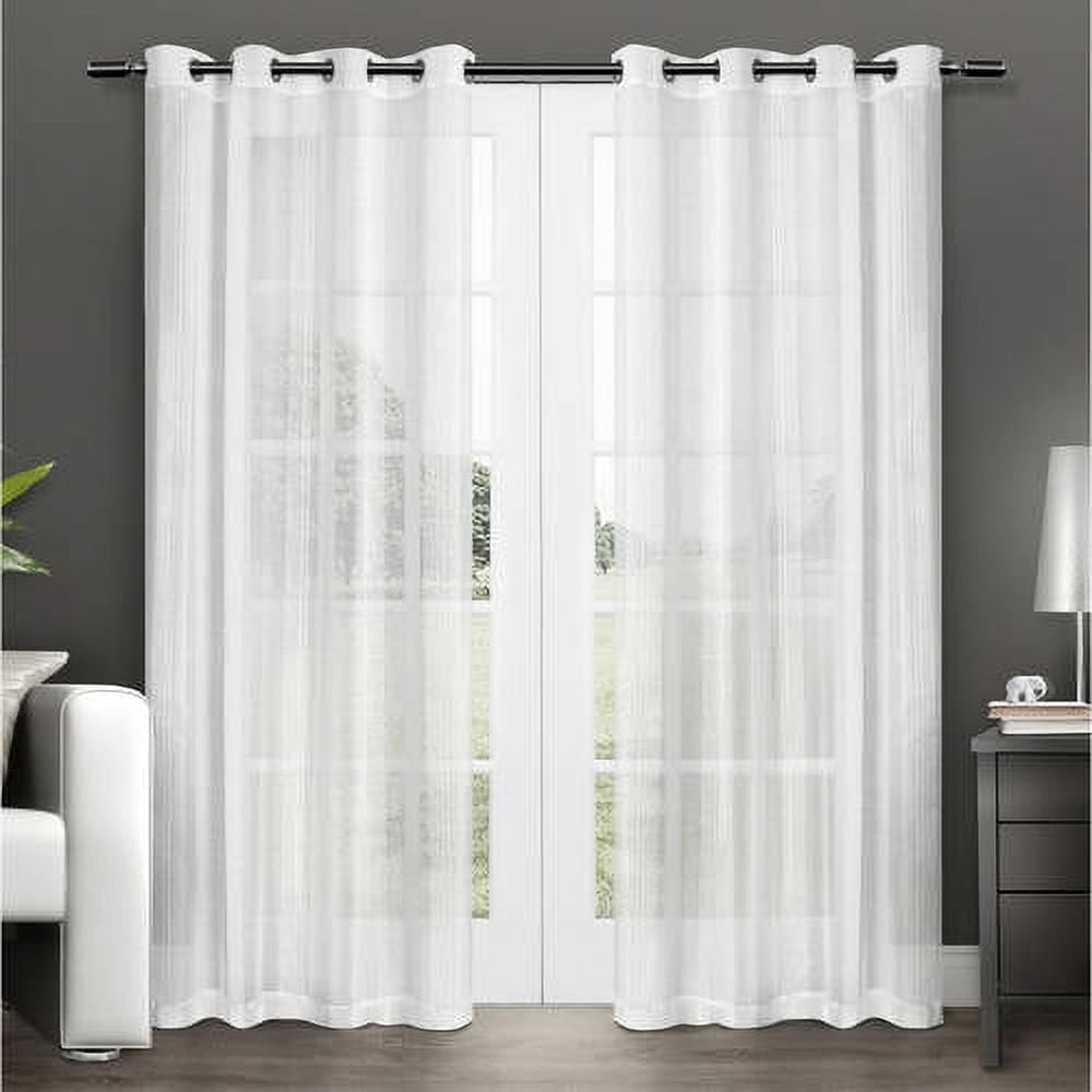 Winter White Sheer Polyester Grommet Window Panels, 108" Length