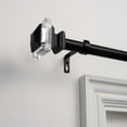 thumbnail image 1 of Exclusive Home Prism 1" Curtain Rod and Coordinating Finial Set, Matte Black, Adjustable 36"-72", 1 of 8