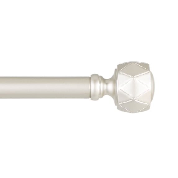Exclusive Home Regal 1" Window Curtain Rod and Finial Set, Adjustable 66"-120", Matte Nickel