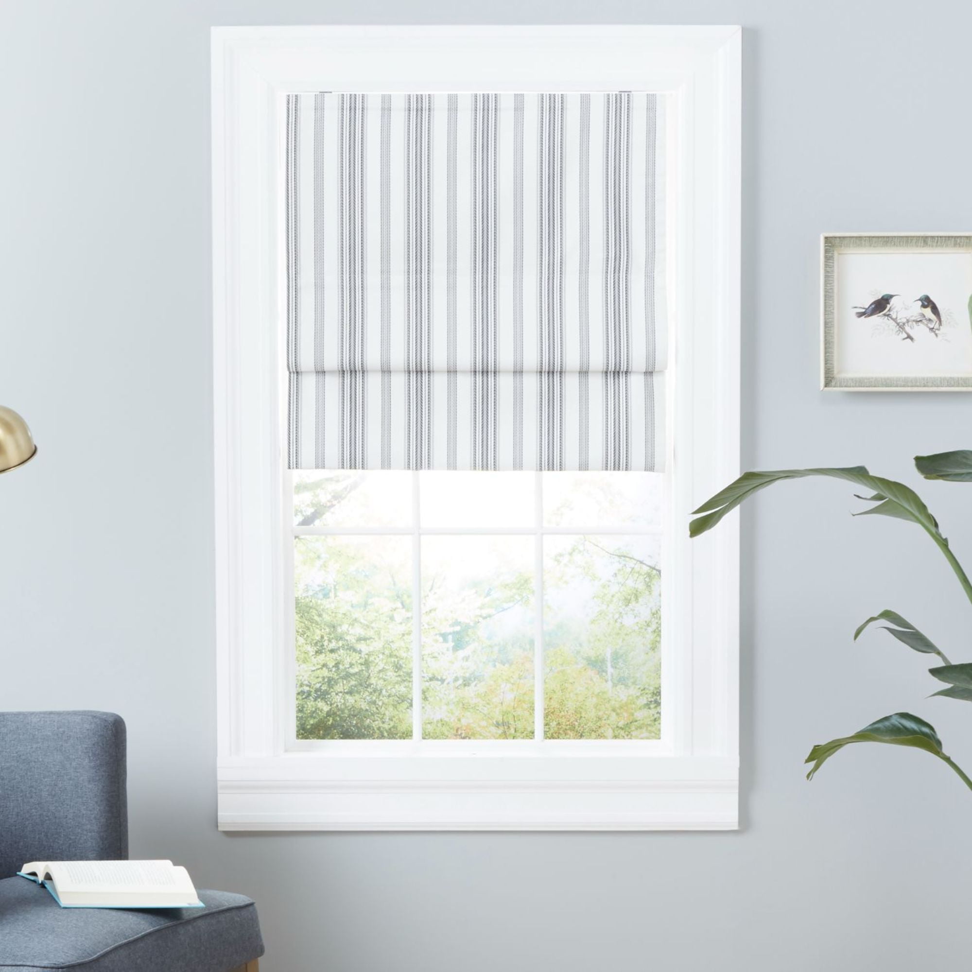 Exclusive Home Ricardo Total Blackout Roman Shade, 27"x64", Black
