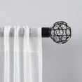 thumbnail image 1 of Exclusive Home Rings 1" Curtain Rod and Finial Set, Matte Black, Adjustable 66"-120", 1 of 6