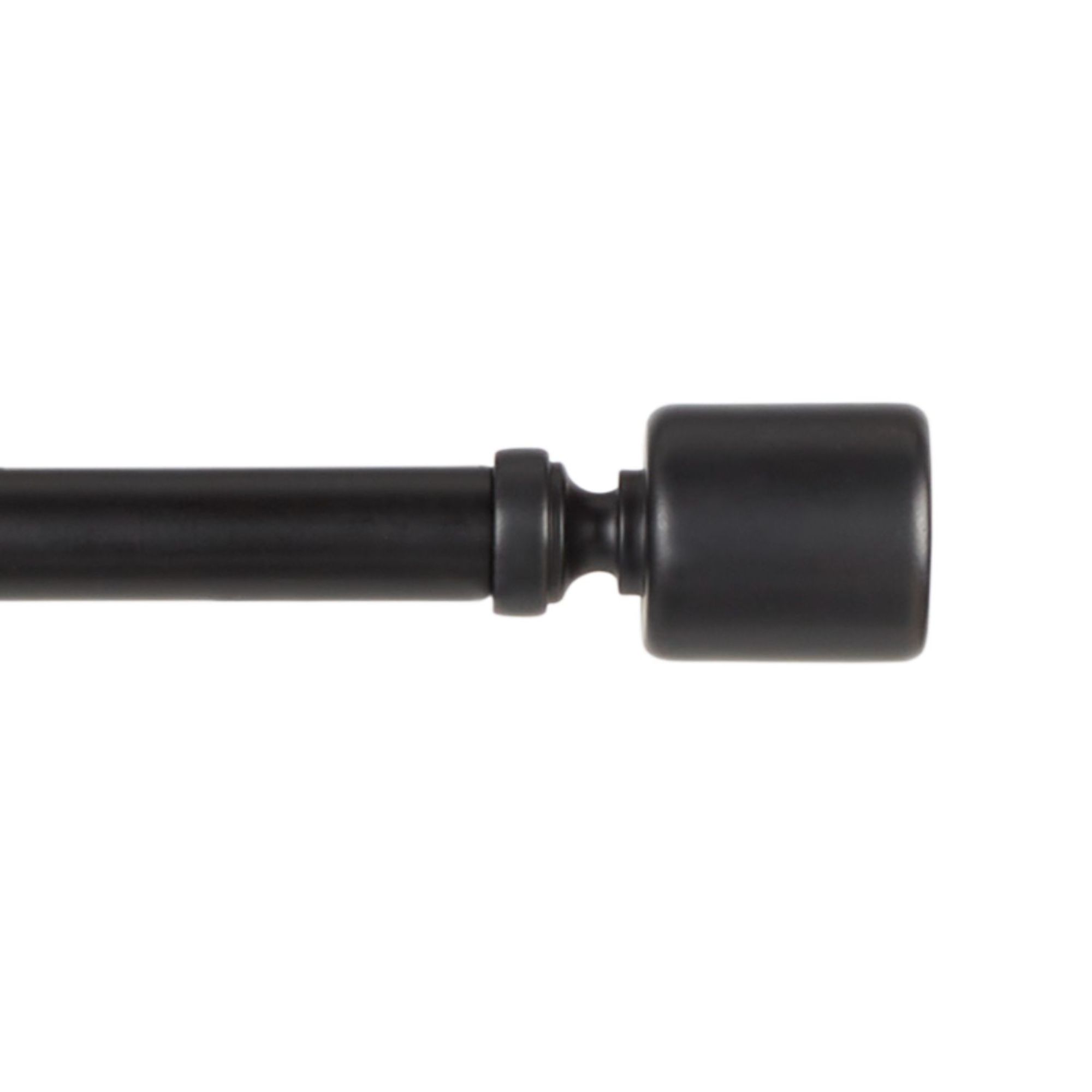 Exclusive Home Rino 1" Window Curtain Rod and Finial Set, Adjustable 36"-72", Matte Black