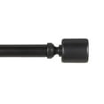 thumbnail image 1 of Exclusive Home Rino 1" Window Curtain Rod and Finial Set, Adjustable 66"-120", Matte Black, 1 of 8