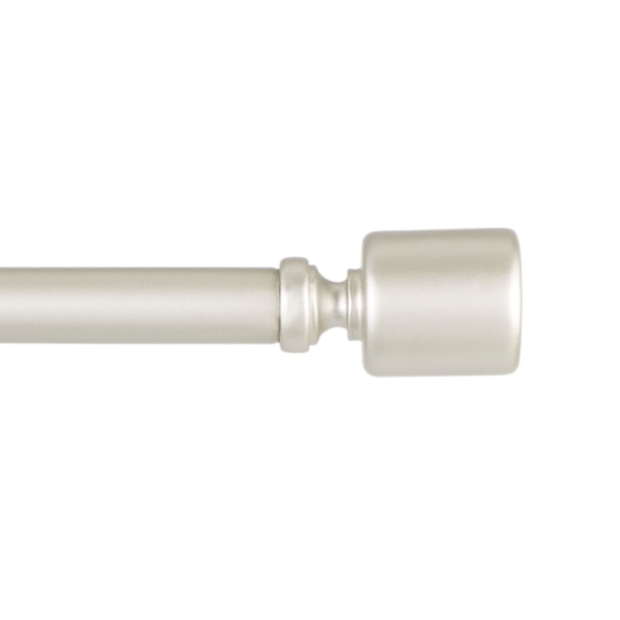 Matte Nickel Adjustable Iron Curtain Rod with Cylinder Finials