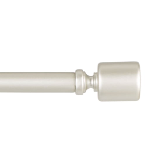 Exclusive Home Rino 1" Window Curtain Rod and Finial Set, Adjustable 66"-120", Matte Nickel
