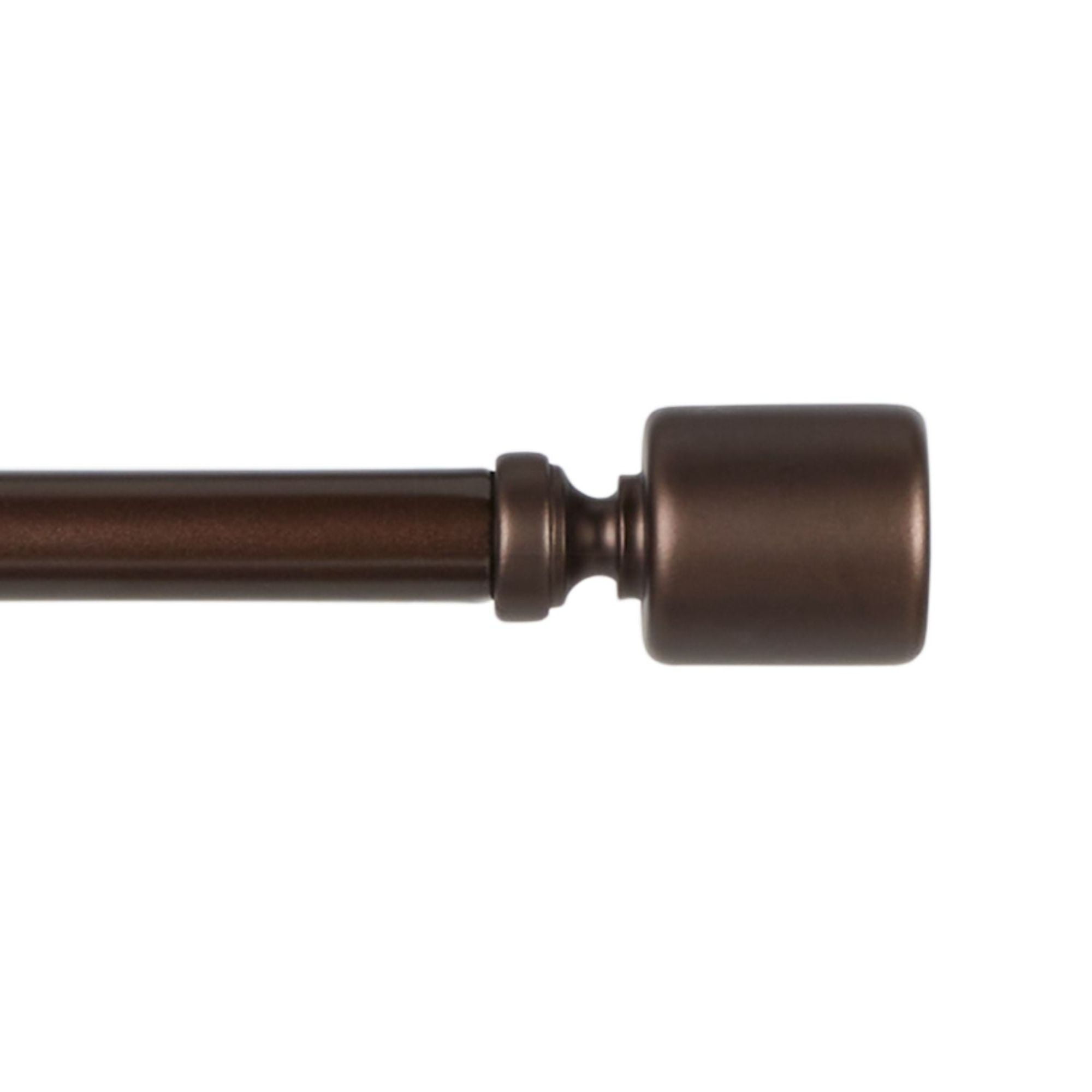 Adjustable Oil Rubbed Bronze Single Curtain Rod Set with Finial