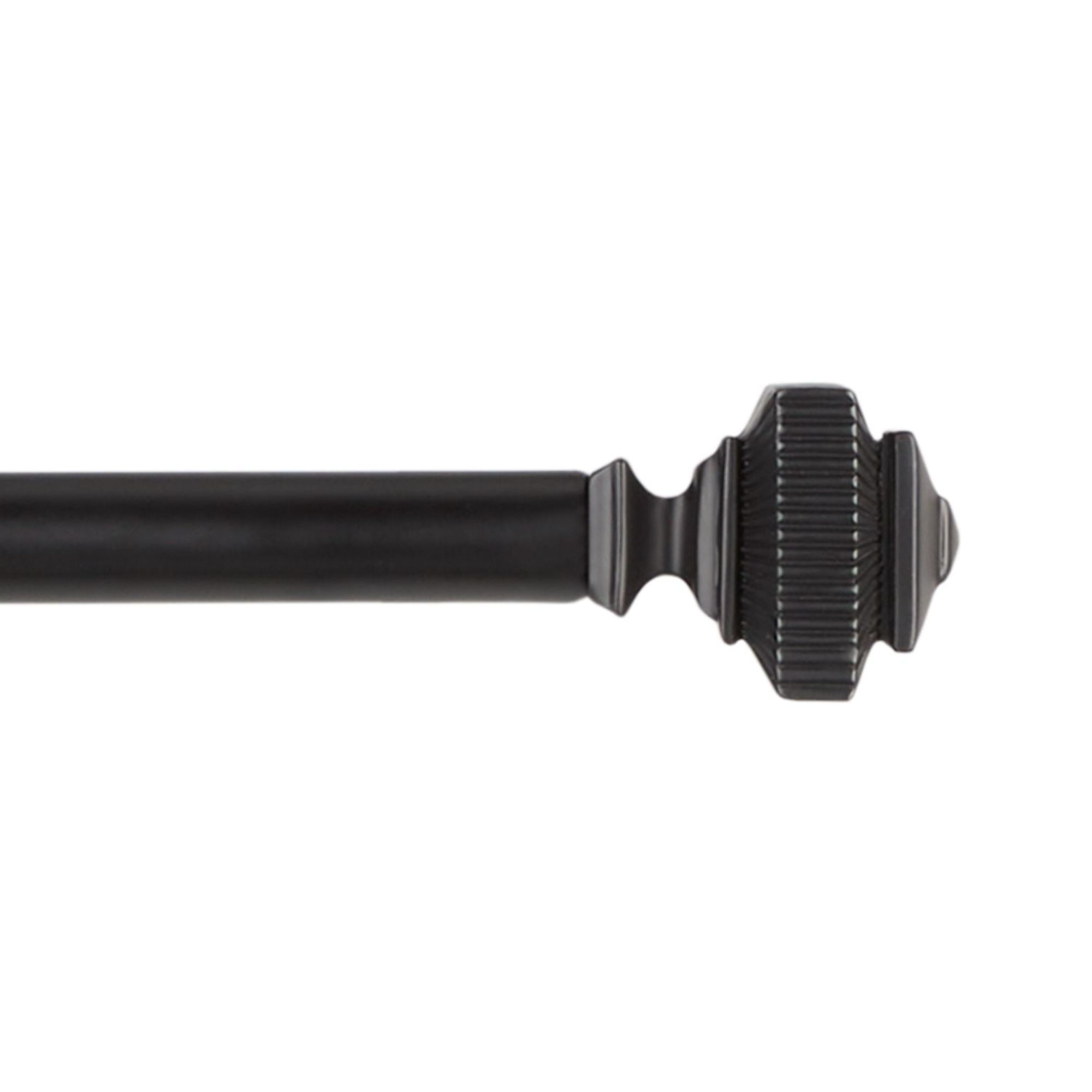 Exclusive Home Rockwell 1" Window Curtain Rod and Finial Set, Adjustable 36"-72", Matte Black