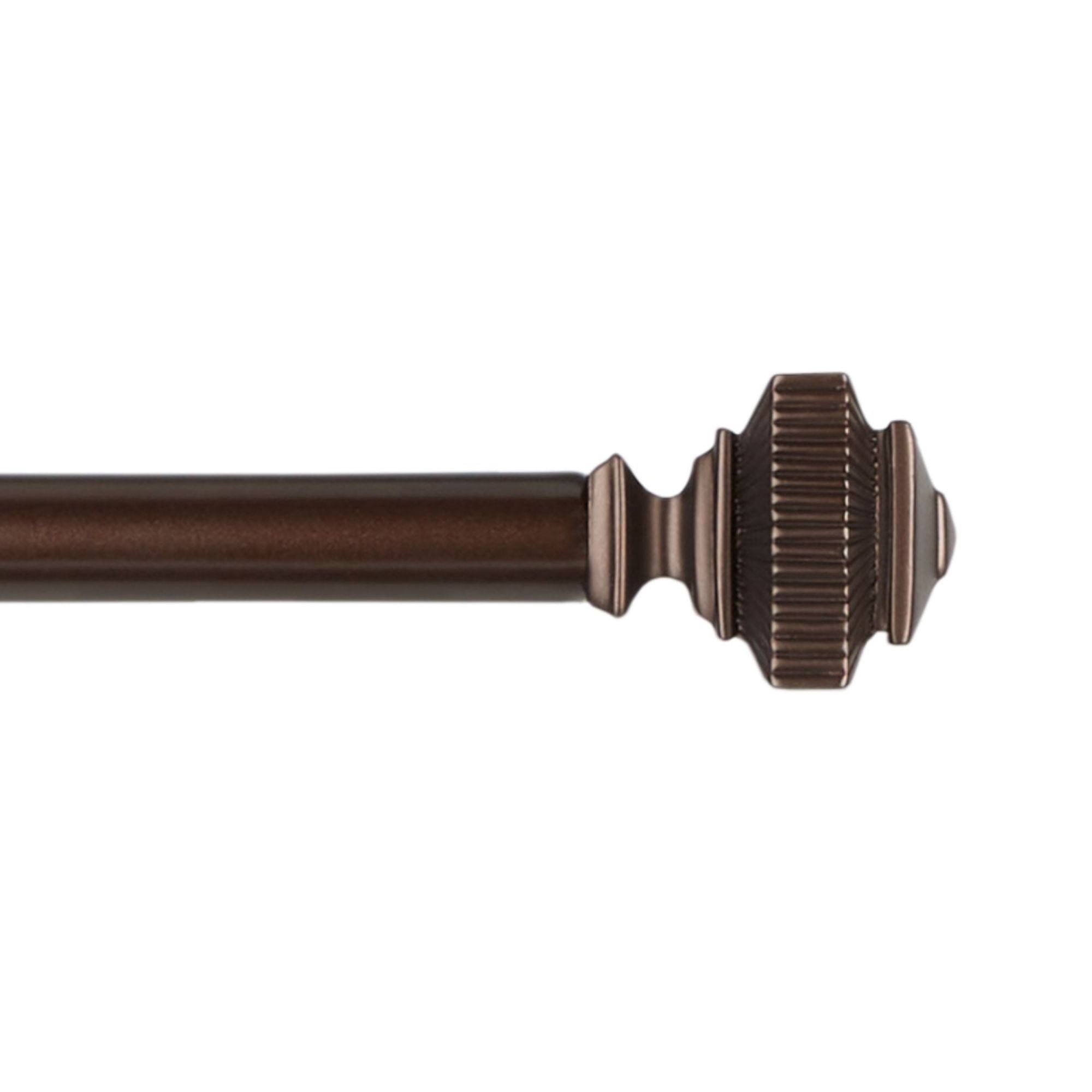 Exclusive Home Rockwell 1" Window Curtain Rod and Finial Set, Adjustable 36"-72", Oil Rubbed Bronze