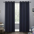 thumbnail image 1 of Exclusive Home Sateen Kids Twill Woven Room Darkening Blackout Grommet Top Curtain Panel Pair, 52"x84", Navy, 1 of 5