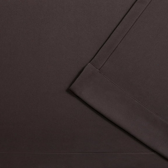 Exclusive Home Sateen Twill Woven Room Darkening Blackout Grommet Top Curtain Panel Pair, 52"x63", Espresso
