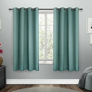 2 Panels Exclusive Home 54x84 Seafoam Green Branches Grommet Semi