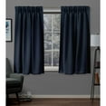 thumbnail image 1 of Exclusive Home Sateen Twill Woven Room Darkening Blackout Pinch Pleat/Hidden Tab Top Curtain Panel Pair, 63" Length, Peacoat Blue, 1 of 6