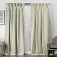 thumbnail image 1 of Exclusive Home Sateen Twill Woven Room Darkening Blackout Pinch Pleat/Hidden Tab Top Top Curtain Panel Pair, 84" Length, Linen, 1 of 8