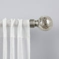 thumbnail image 1 of Exclusive Home Silver Aged Sphere 1" Curtain Rod and Coordinating Finial Set, Matte Silver, Adjustable 36"-72", 1 of 6