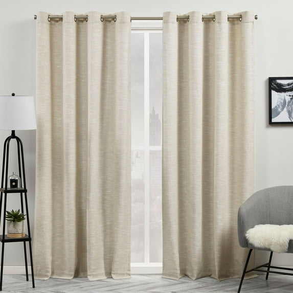 Exclusive Home Somers Light Filtering Grommet Top Curtain Panels, 54"x96", Natural, Set of 2