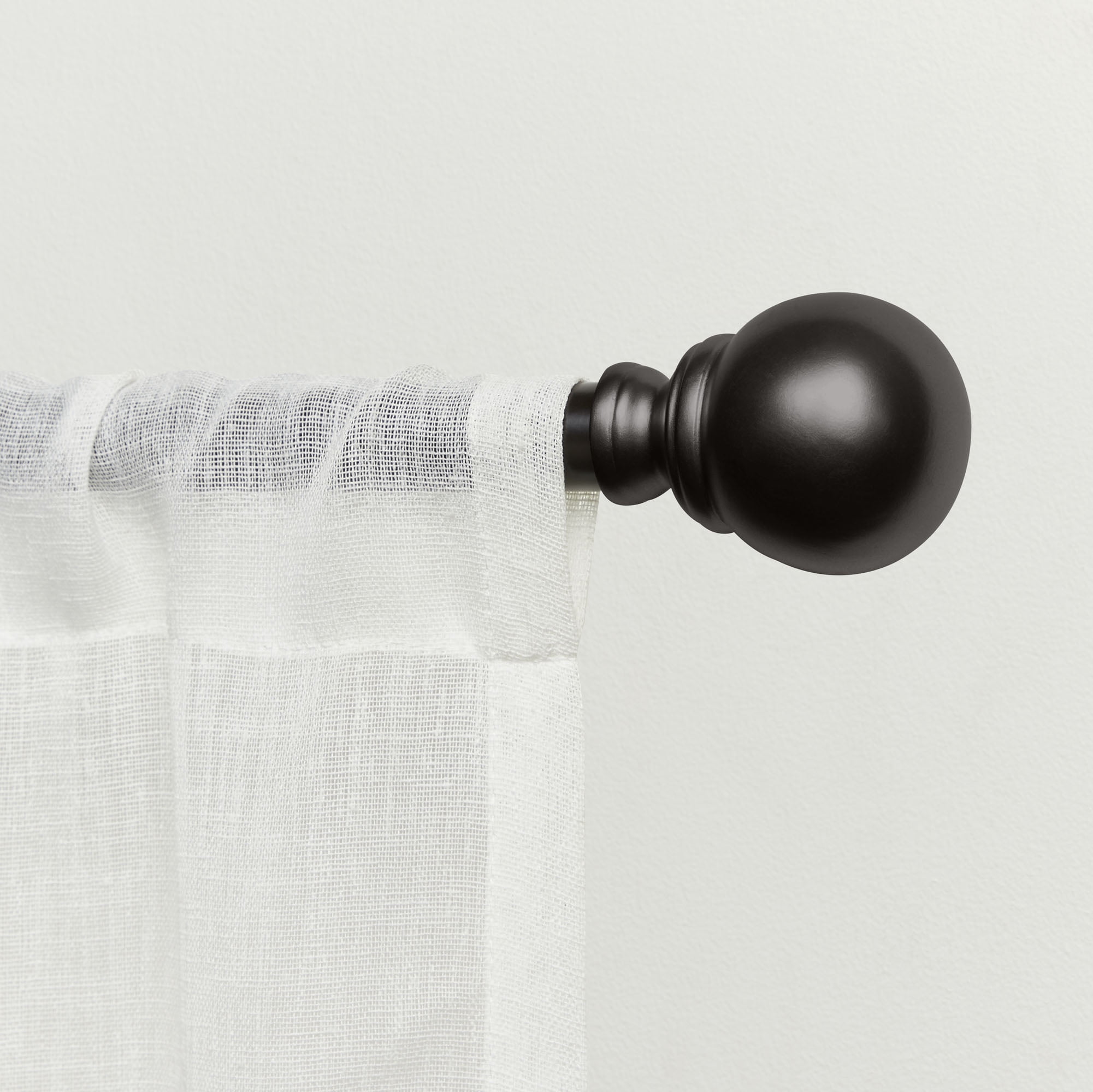 Exclusive Home Sphere 1" Curtain Rod and Finial Set, Matte Bronze, Adjustable 36"-72"