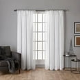 thumbnail image 1 of Exclusive Home Spirit Woven Pouf Applique Sheer Rod Pocket Curtain Panel Pair, 54"x96", Winter White, 1 of 5