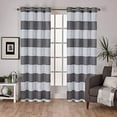 thumbnail image 1 of Exclusive Home Surfside Cabana Stripe Cotton-Rich Grommet Top Light Filtering Curtain Panel Pair, 54"x96", Black Pearl, 1 of 7