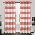 thumbnail image 1 of Exclusive Home Surfside Cabana Stripe Cotton Window Curtain Panel Pair with Grommet Top, 1 of 5