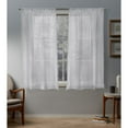 thumbnail image 1 of Exclusive Home Tassels Embellished Sheer Rod Pocket Curtain Panel Pair, 54"x63", Winter White, 1 of 6