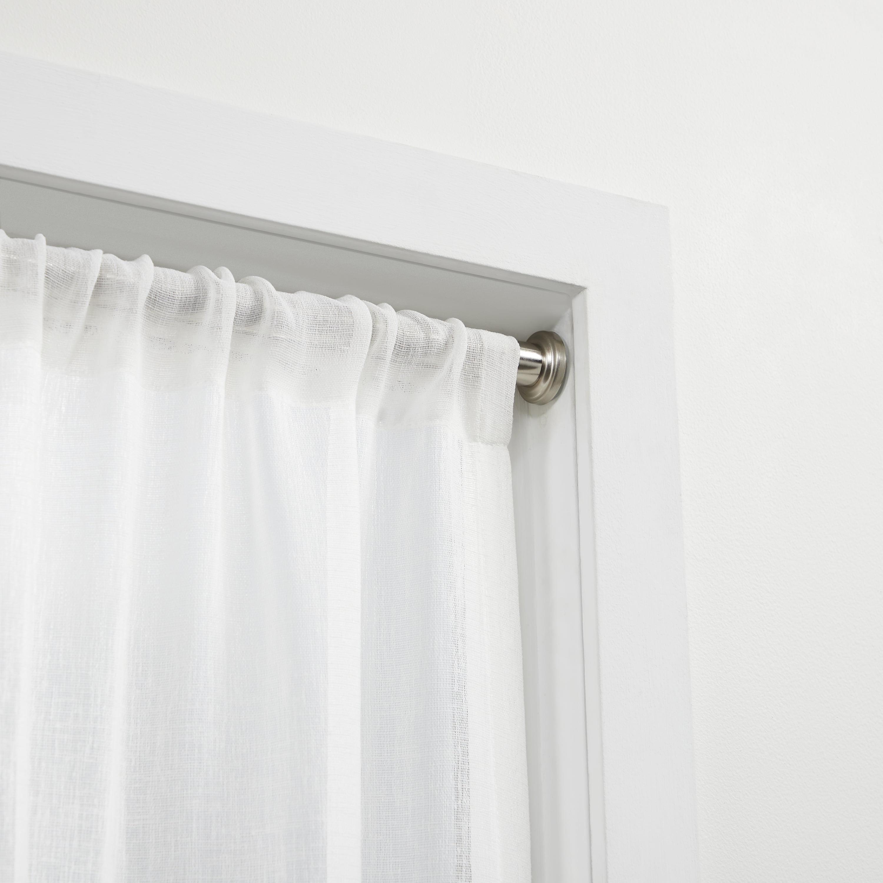 Adjustable Brushed Nickel Tension Rod with Rubber Grips