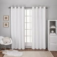 thumbnail image 1 of Exclusive Home Textured Linen Room Darkening Blackout Grommet Top Curtain Panel Pair, 54"x96", Winter White, 1 of 5