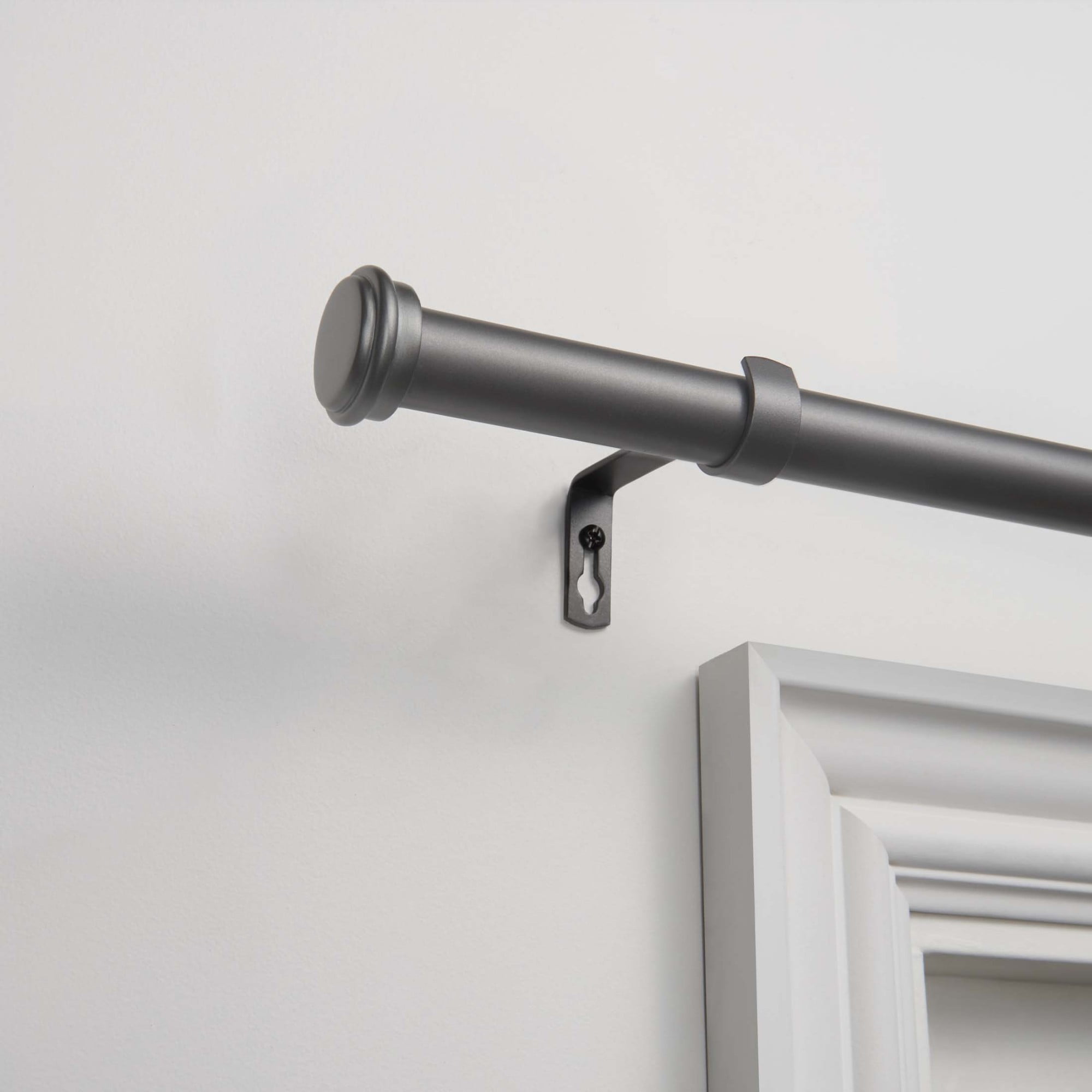 Gunmetal Adjustable Iron Curtain Rod with Finial Set