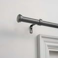 thumbnail image 1 of EXCLUSIVE HOME Topper 1" Curtain Rod and Coordinating Finial Set, Gunmetal, Adjustable 66"-120", 1 of 5