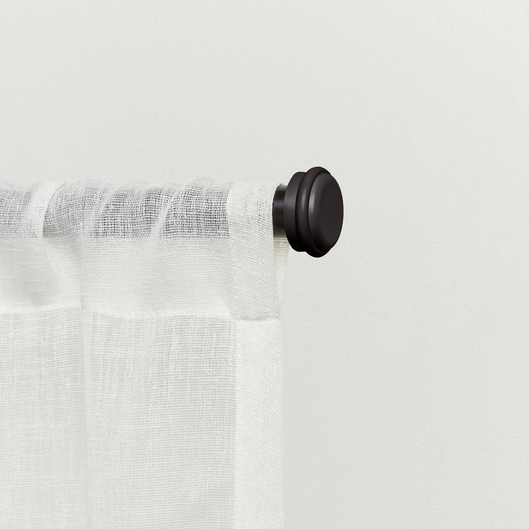 EXCLUSIVE HOME Topper 1" Curtain Rod and Coordinating Finial Set, Matte Bronze, Adjustable 66"-120"