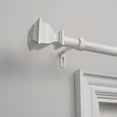 thumbnail image 1 of EXCLUSIVE HOME Topper 1" Curtain Rod and Coordinating Finial Set, Distressed White, Adjustable 66"-120", 1 of 5