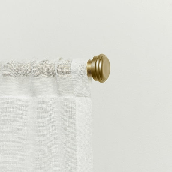 EXCLUSIVE HOME Topper 1" Curtain Rod and Coordinating Finial Set, Gold, Adjustable 36"-72"