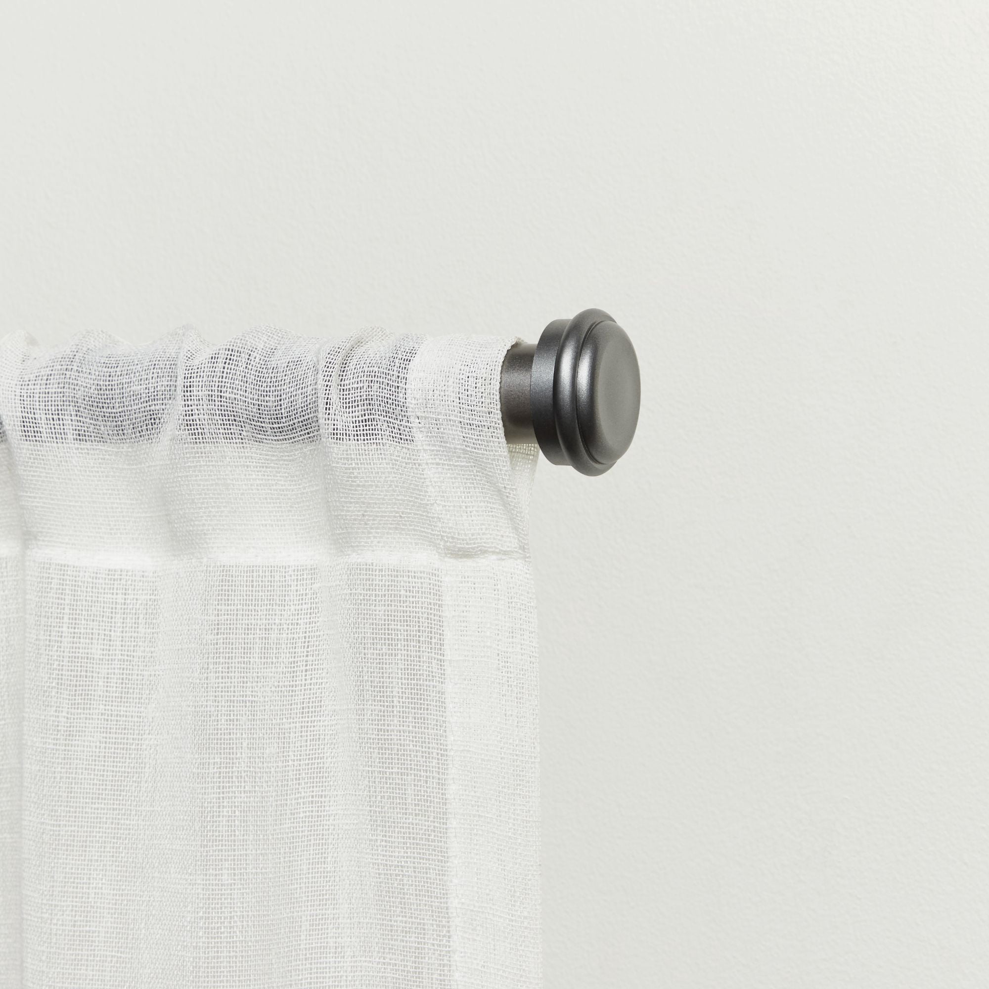 EXCLUSIVE HOME Topper 1" Curtain Rod and Finial Set, Gunmetal, Adjustable 84"-160"