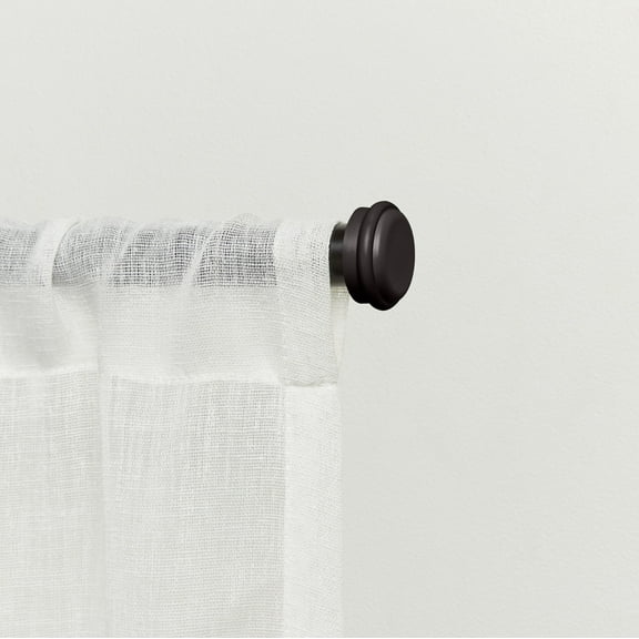 EXCLUSIVE HOME Topper 1" Curtain Rod and Coordinating Finial Set, Matte Bronze, Adjustable 36"-72"