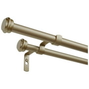 Exclusive Home Topper Double Curtain Rod and Finial Set, Gold, 36-72