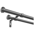 thumbnail image 1 of Exclusive Home Topper Double Curtain Rod and Finial Set, Gunmetal, 36"-72", 1 of 5